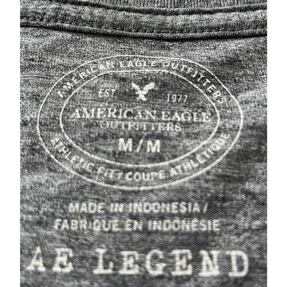 AMERICAN EAGLE V-NECK T-SHIRT, WOMENS, M (ATHLETIC FIT), GREY, A E LEGEND - Picture 8 of 9